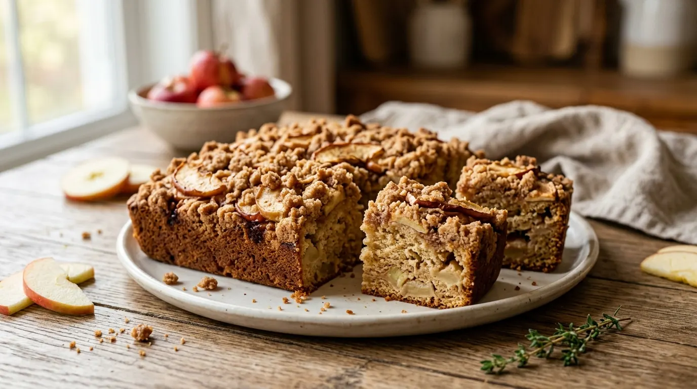 Easy apple crumb cake with cinnamon streusel topping